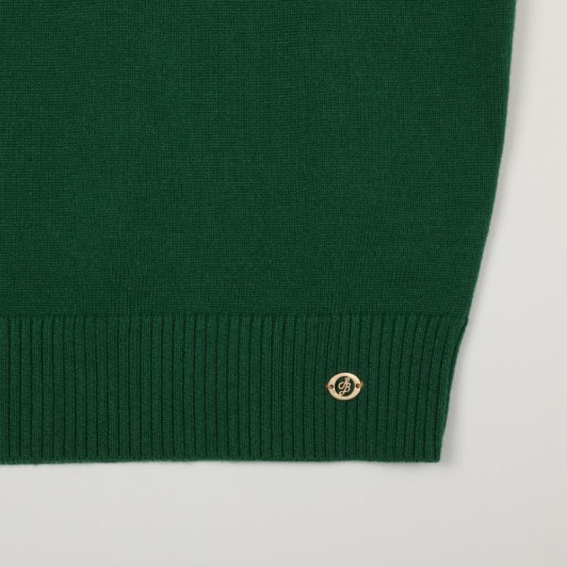 PLAYBOO Cashmere Blend Short Sleeve Knit Forest Green