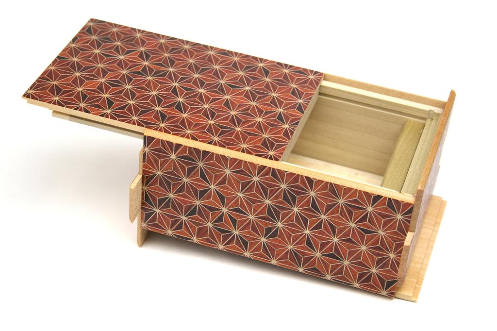 Marquetry Secret Box 21 1 Mechanism Red Hemp +