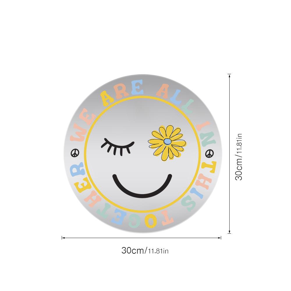 

Smiley Face Wall Self-Adhesive Acrylic Mirror Wall Decals Cute Round Decorative Mirror for Home Living Room Bedroom Bathroom