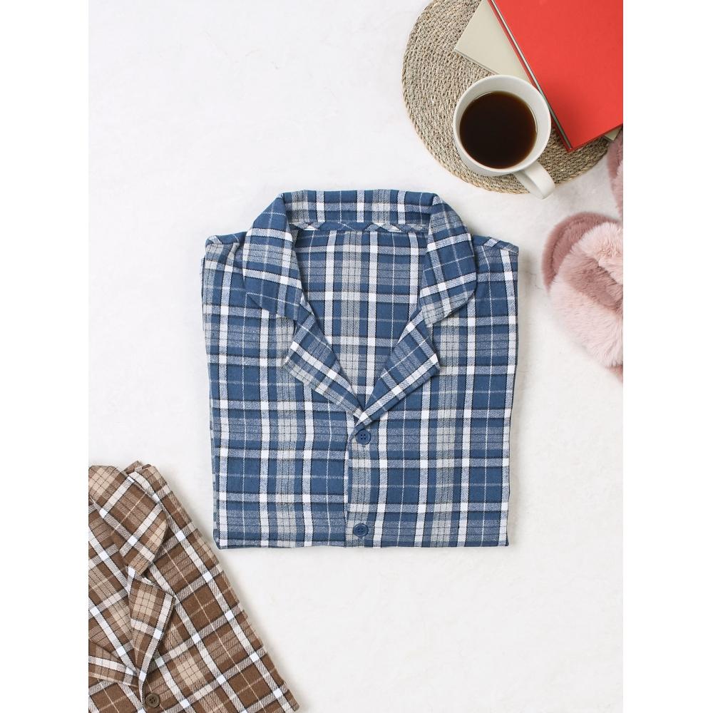 

Пижамный топ Daiso FlanneL с узором L Blue