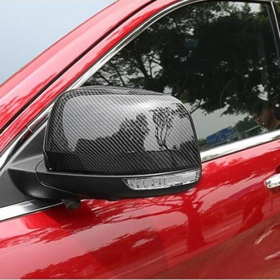 For Grand Cherokee 2014-2018 Carbon Fiber Style Side Mirrors Rearview Trim Cover