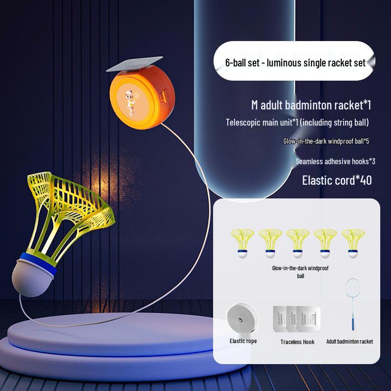 Elastic Rebound Badminton Trainer for Solo Play - Suitable for Children and Adults, Indoor and Outdoor