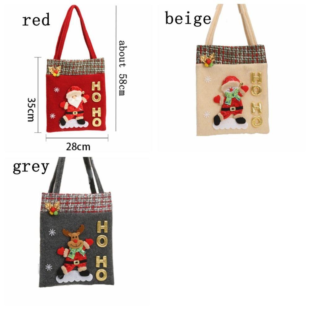 Flannelette Christmas Tote Bags Cartoon Candy Bags Durable Children Gift Bags  Xmas Gifts