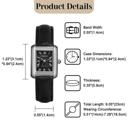 Women's Watch with Leather Strap, Simple Antique Design: Square Analog, Waterproof, Leather Strap, Casual, Business, Fashion Watch - Perfect Gift for