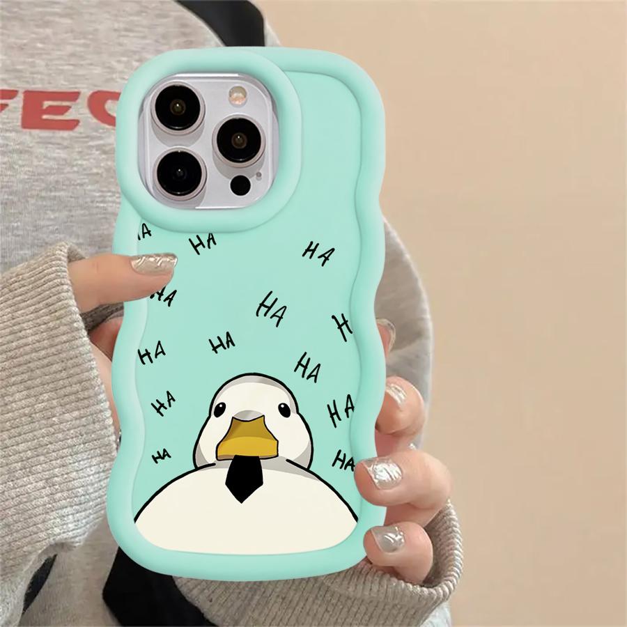 Soft Phone Cover Case for iPhone 16 Pro Max 14 13 17 Air 11 XR 8 12 15 Plus Cartoon Duck