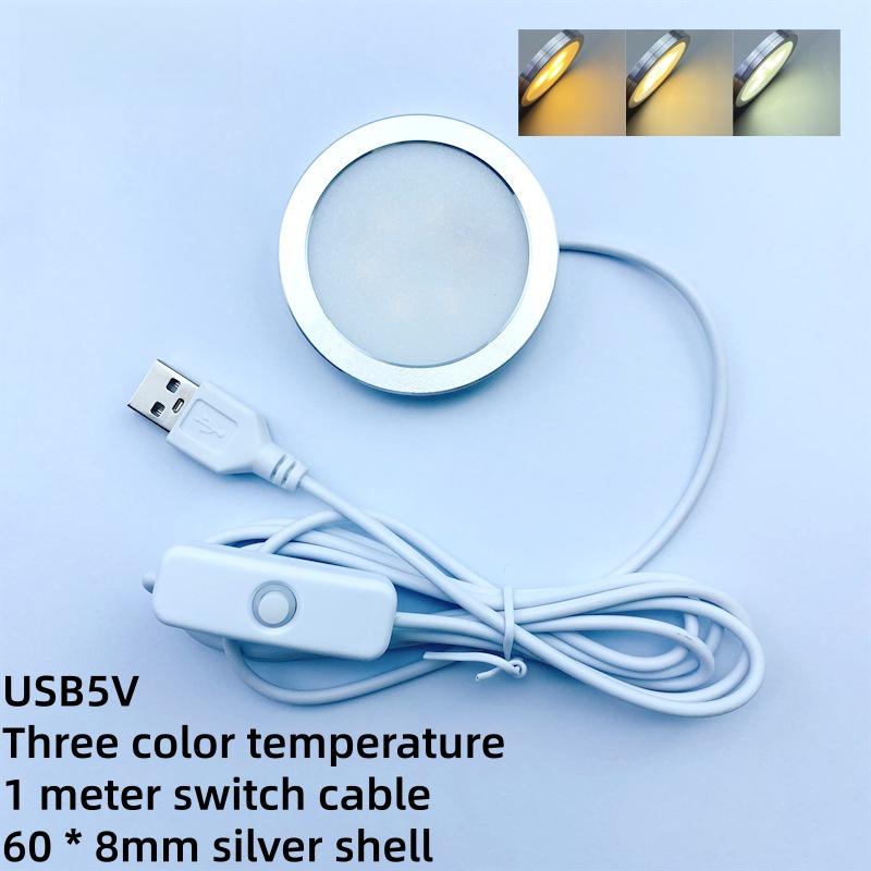 1Pcs For Bamboo Led Light Parts Diy Model Warm White/Multicoour Usb Round Ultra-Thin Light For Bambu Lab Led Lamp Kit Hardware