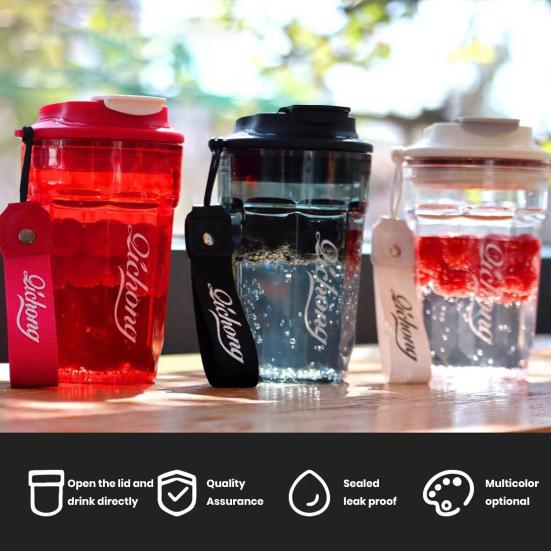 

Кофейная бутылка Модное письмо Хранение воды Твердый безопасный ремешок для переноски Летний спортивный кубок Школьные принадлежности