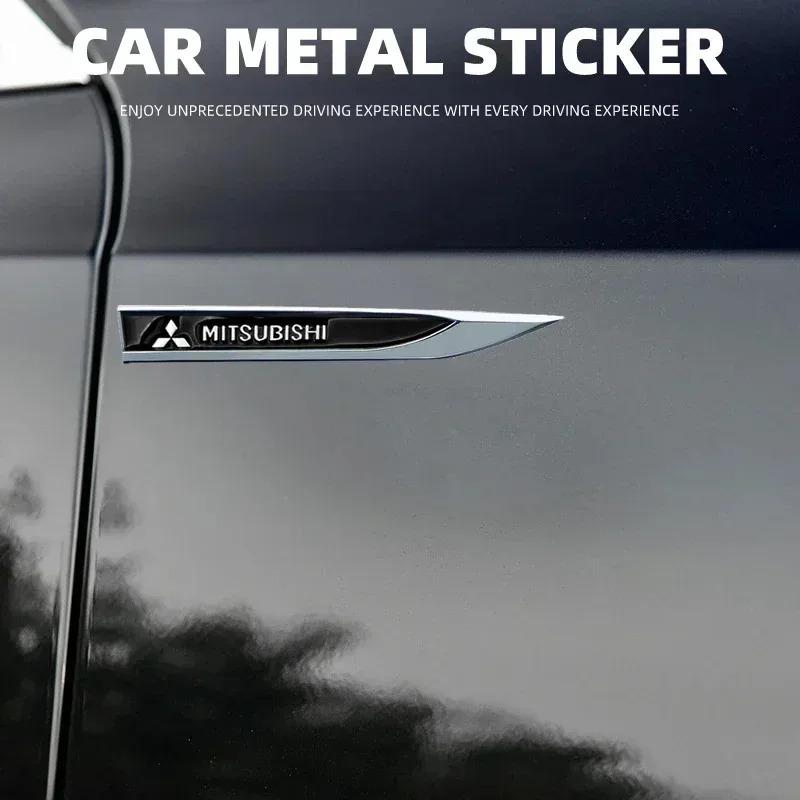 Car Metal Alloy Badge Car Body Side Wing Fender Decoration Stickers For Mitsubishi Ralliart Lancer EX Outlander 3 Pajero 4 ASX UG2