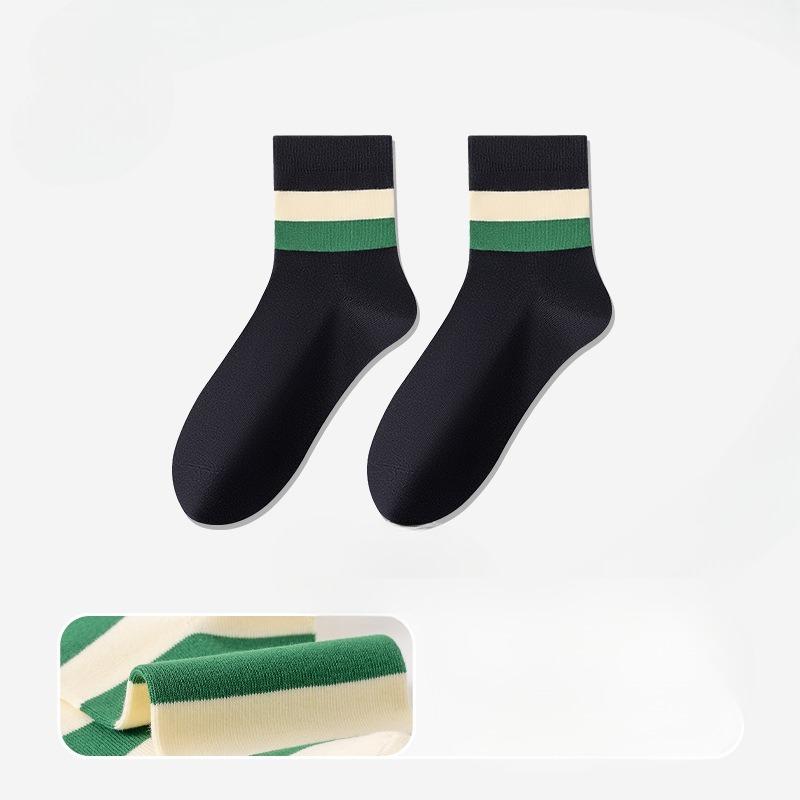 Men's Autumn Leisure Sports Match Color Letter 10A Anti Bacterial Deodorant Breathable Cotton Socks