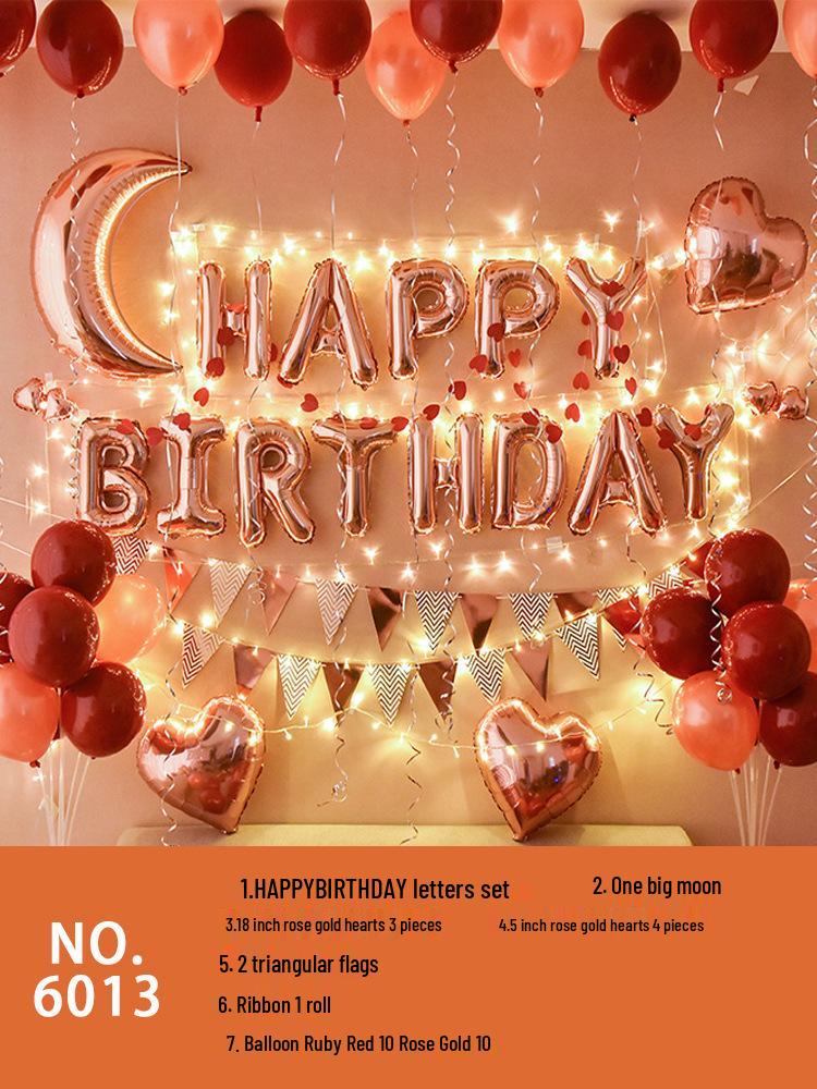 Romantic Birthday Balloon Set: High-End Decorations for Boyfriend or Girlfriend