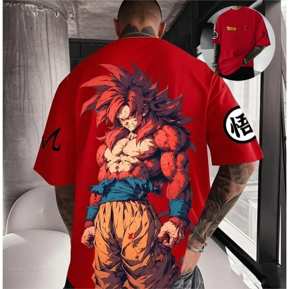 Summer retro anime T-shirt men s casual loose sports top 2XS