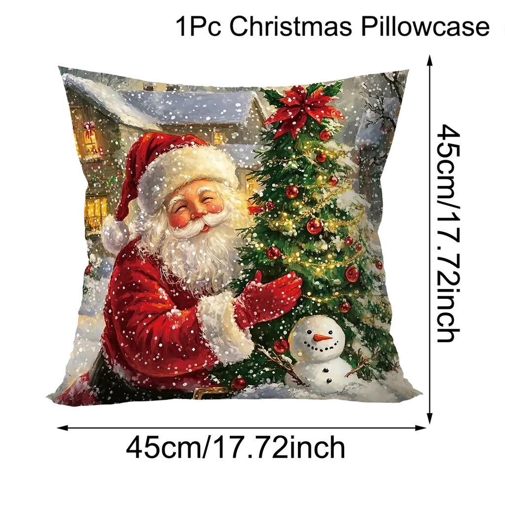 Christmas Santa Cushion Cover Decorative Pillow Cover Throw Pillow Case Home Decor Christmas Decor For Home Sofa Pillowcase