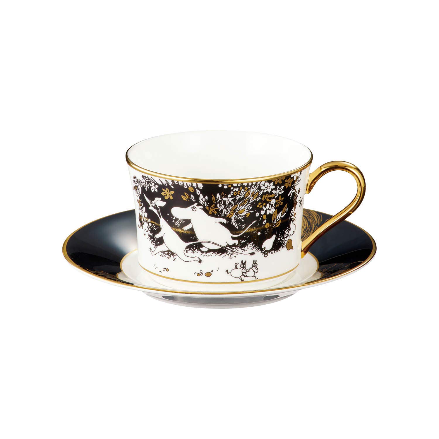

Noritake Cup & Saucer (for both coffee and tea), 245cc, Moomin, Moomin Comet design, Black Bone China, TG93686/N-090L