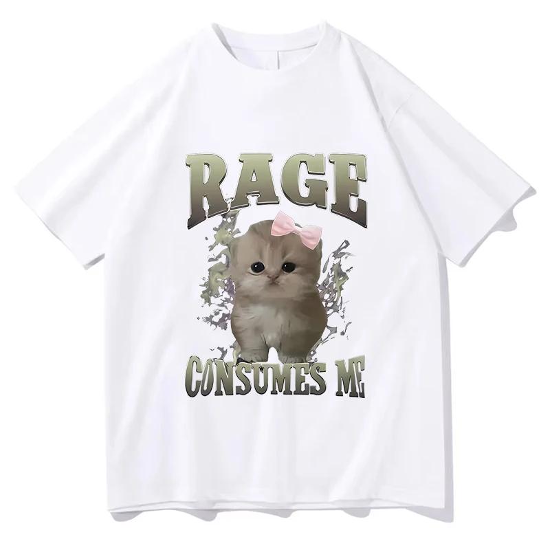 

Women Clothing Rage Consumes Cat Meme Print Tshirt Summer Fashion Kawaii Casual Loose Tshirts ONeck Short Sleeve Tees Unisex XL