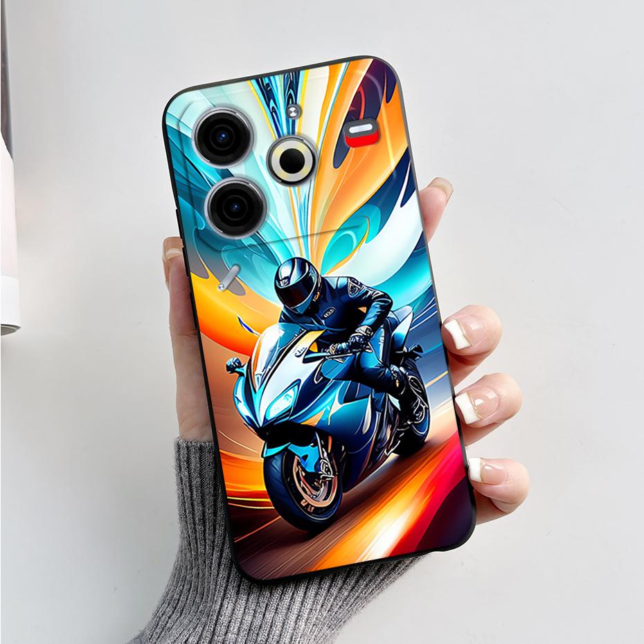 6.78" For Tecno Pova 6 Neo Case Pova6 Neo Back Cover Stylish Pattern Black Silicone Soft Phone Cases For Tecno Pova 6 Neo Fundas