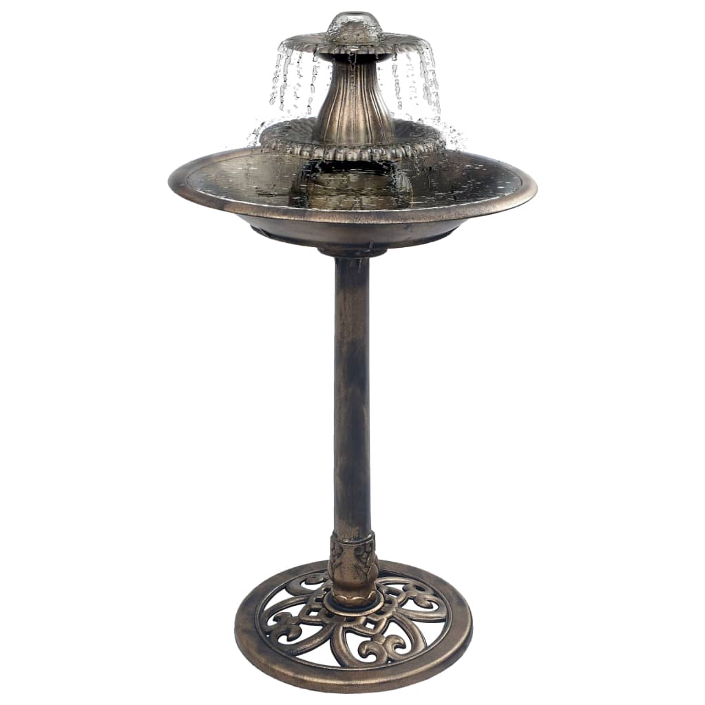 VidaXL Vogelbad mit Springbrunnen Bronzen 50×91 cm Kunststoff