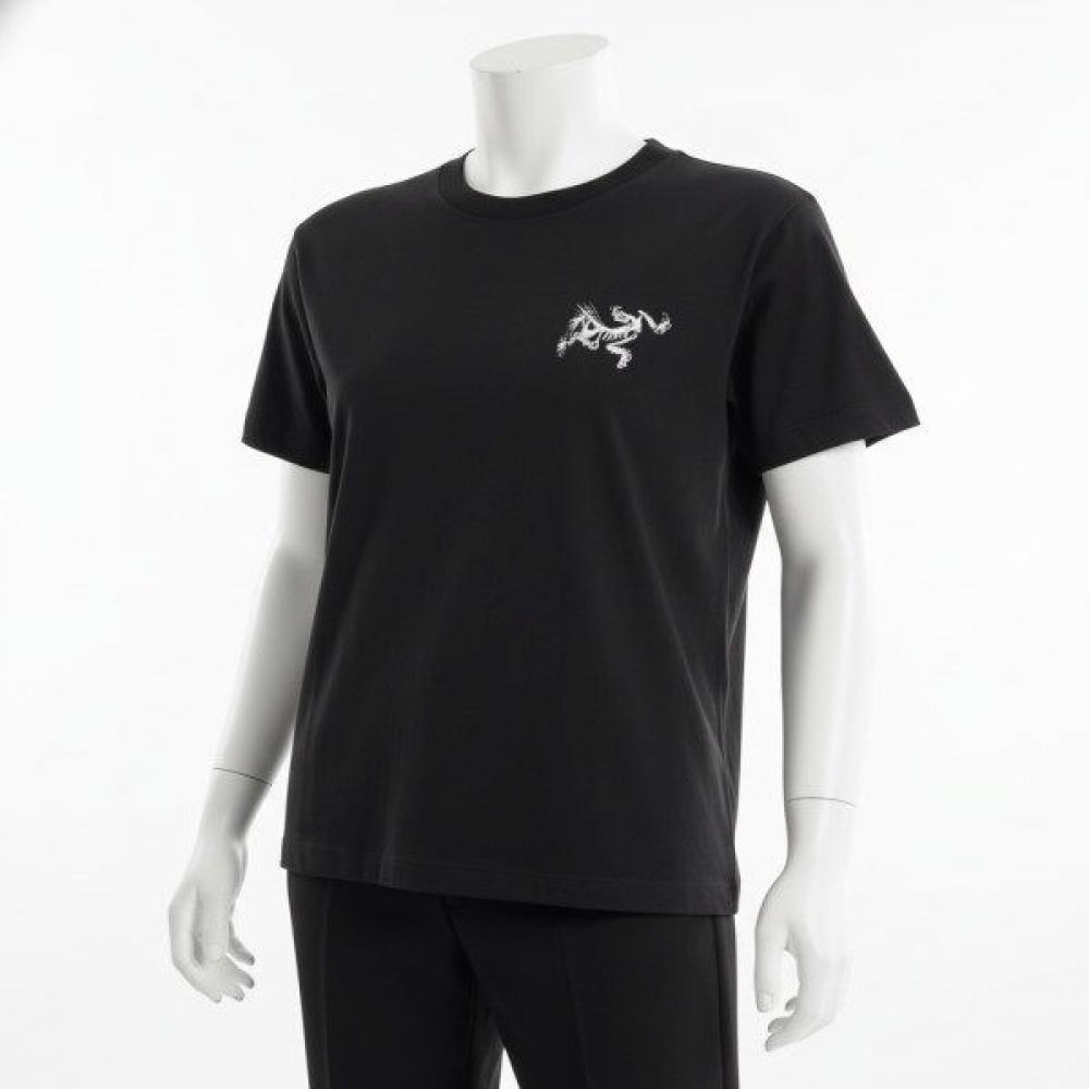 Arc Teryx 25fw Crew Neck Ss Women Kragg Cotton Bird Tile Atpfw09499bas BLACK / ARCTIC SILK/S (around 90)
