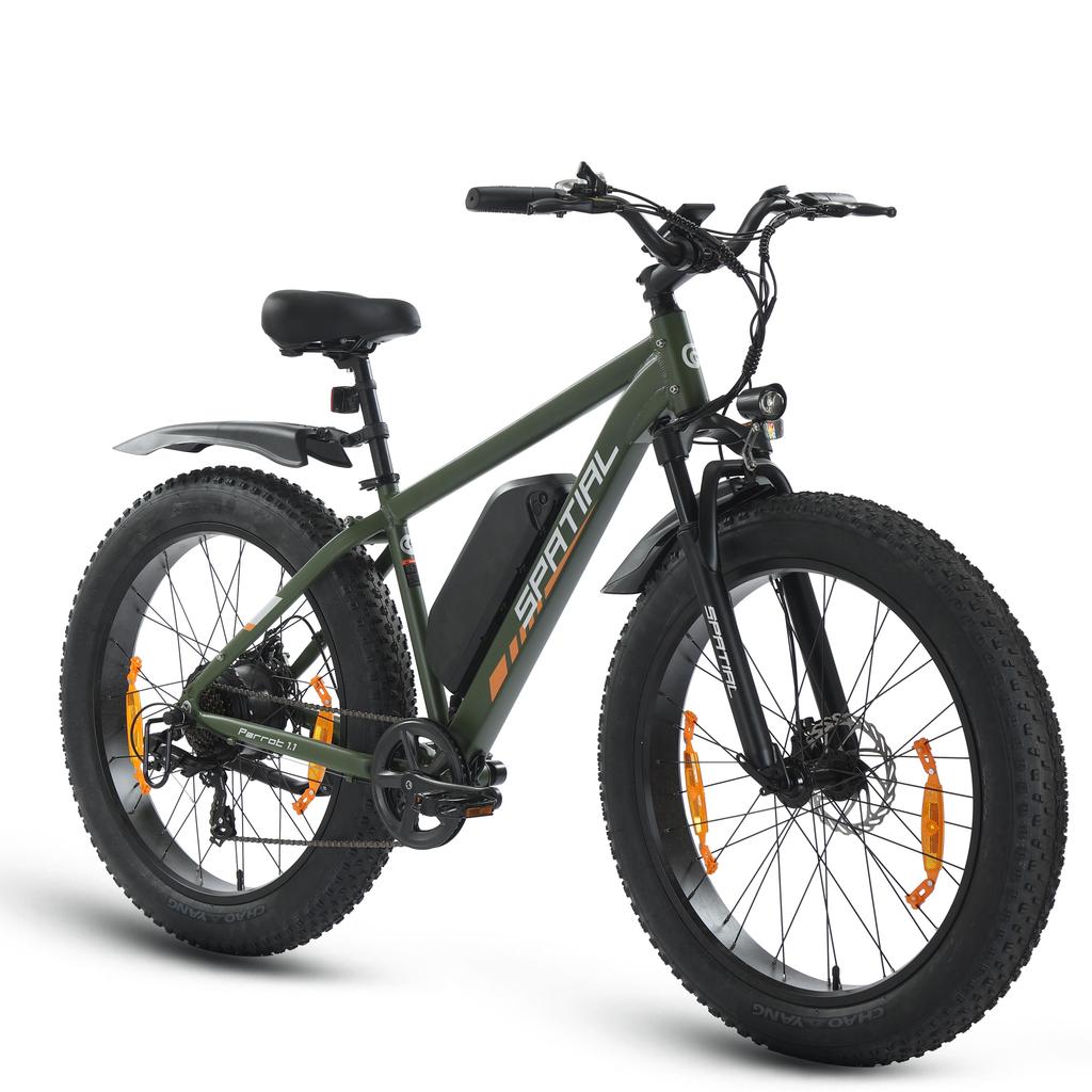 SPATIAL Parrot Men’S Off-Road E-Mountain Bike 250W Motor 48V13AH Battery Outdoor Riding Electric Bike 26 Inch All-Terrain Tires Electric Bicycle