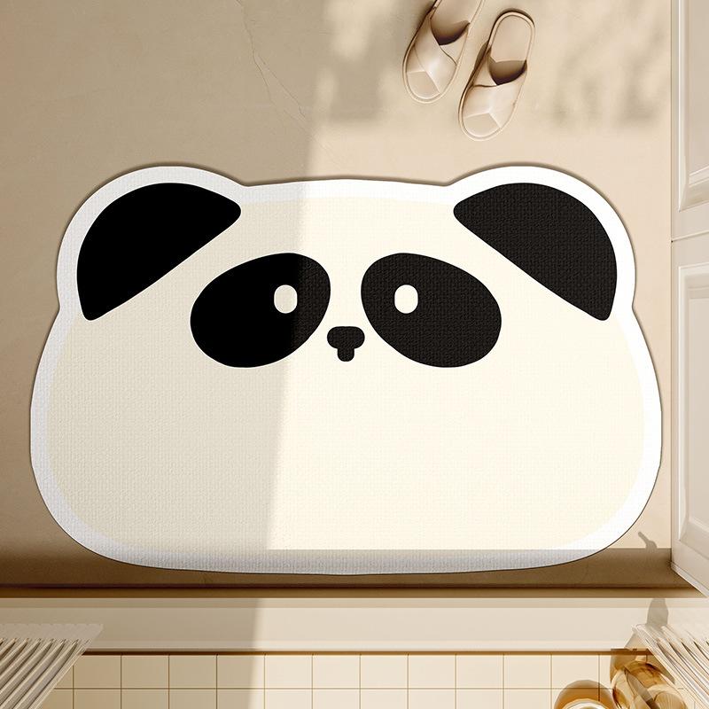 Cartoon Small Animal Bathroom Floor Mat Water Absorption Soft Diatom Mud Wear-resistant Non-slip Household Special Shape Cute Shower Room Door Mat