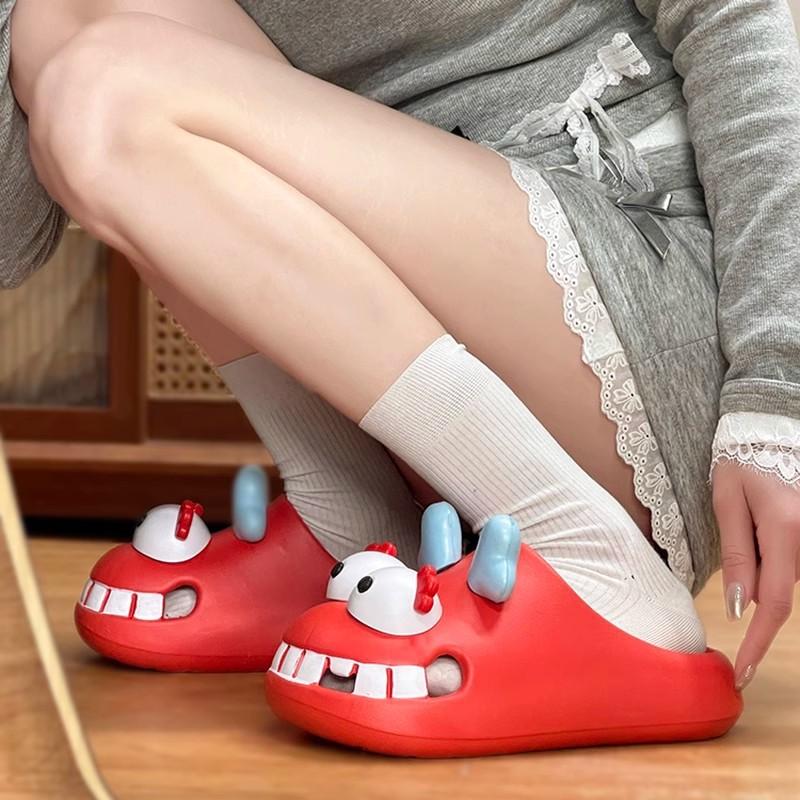 Funny Personality Hole Shoes Women's Outer Wear Cartoon Cute Student Indoor Non-slip Home Bag Head Cool Slippers Summer