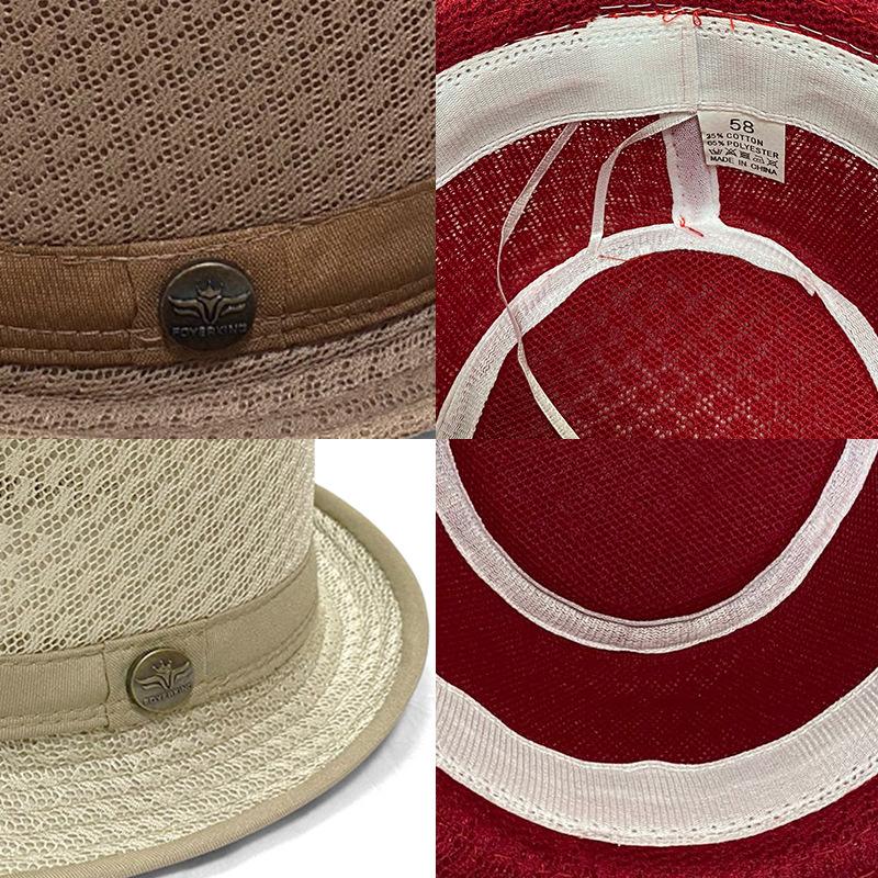 1 Stück Sommer Mesh Sonnenhut Herren Damen Atmungsaktiver Mesh Fedora Hut Jazz Kappe Panama Fedora Hüte Damenmode Herren Accessoires Panama Netzhut