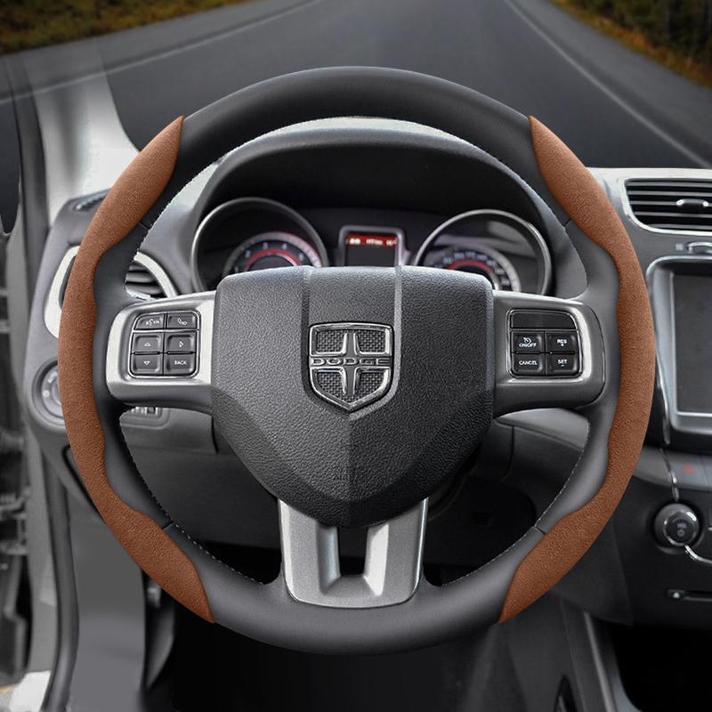 UAL3  Suitable for Dodge Anti-Slip Buckle Segmented Suede Steering Wheel Cover Suitable for Challenger Journey Charger Caliber Durango Ram 1500 Grand