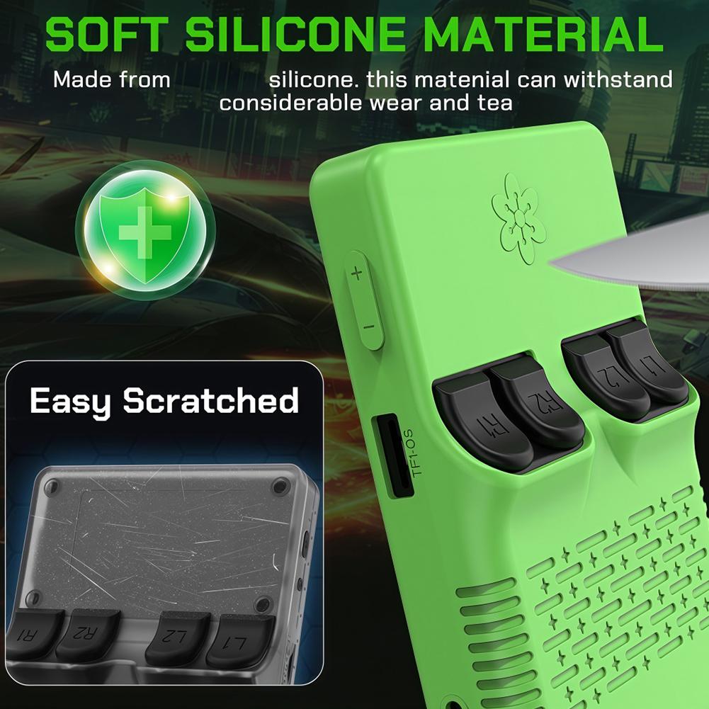 Silicone Protective Cover For ANBERNIC for R36S Handheld Game Console Anti-Scratch Soft Skin Cover Case with Lanyard