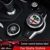 2026 Hot Sticker 3D Zinc Alloy Car Central Control Console Knob Logo Sticker Decoration Fit Giulia Stelvio