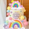 38pcs Rainbow Cake Topper Rainbow Theme Party Supplies Pastel Balls Cake Topper Boho Cake Toppers