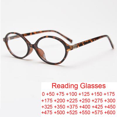 TR90 Fashion Reading Glasses Women Men Luxury Designer Small Oval Anti Blue Light Sexy Leopard Eyeglasses