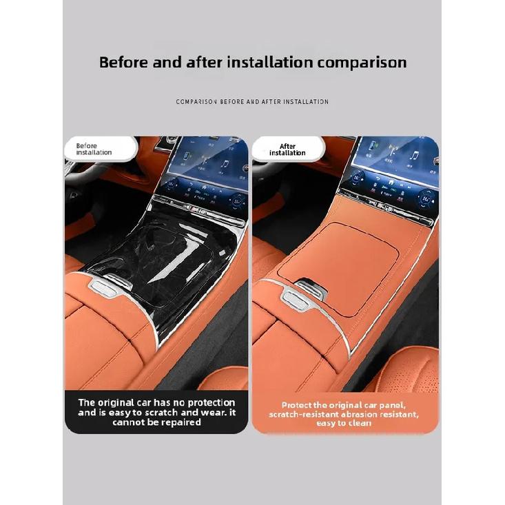 Suitable for Mercedes-Benz W223 S-Class S400 Central Control Panel Protective Stickers S450/S480 Car Decoration Supplies +