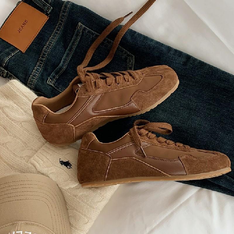 

Trendy retro contrasting Forrest Gump shoes women s autumn 2025 new versatile square head lace-up casual sports training shoes 40