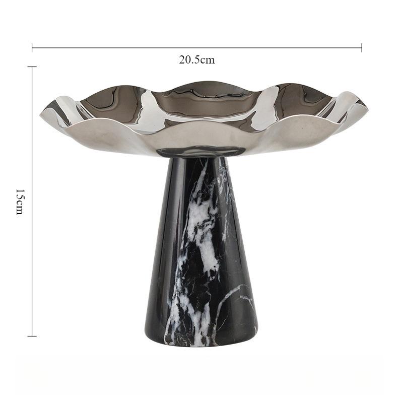 

Modern Marble Fruit Plate Restaurant Desktop Storage Tray Light Luxury Decoration Tray Ornament Entrance Hall Key Storage Plate чорний