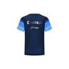 Li Ning Ln Table Tennis Competition Color Block Printed Round Neck T-Shirt Men Tops Blue AAYT027-2
