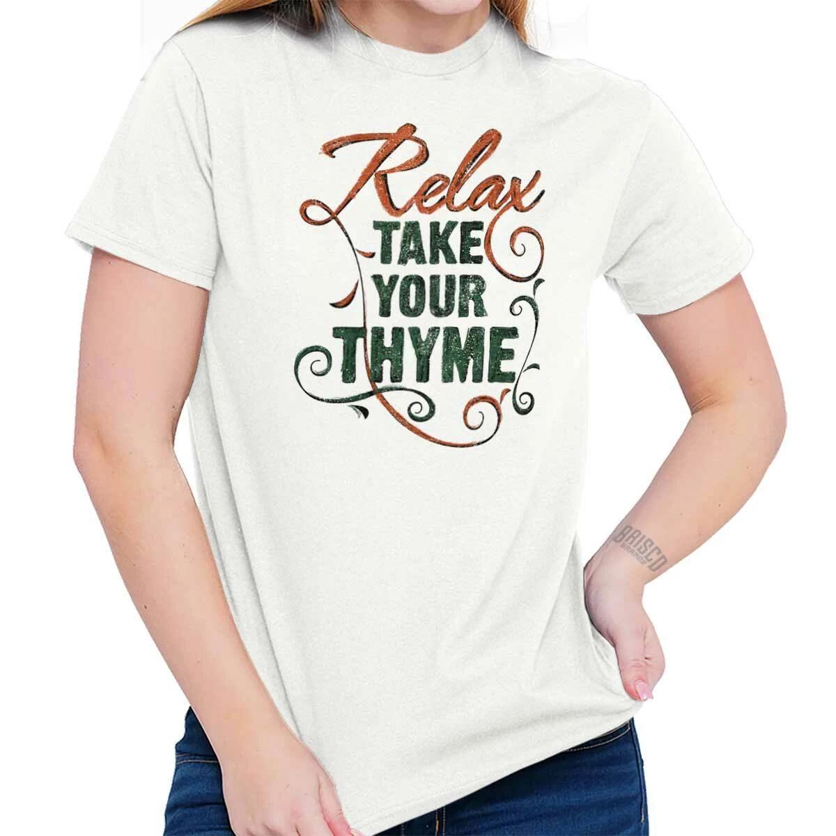Relax Funny Punny Garden Gardening Pun Gifts Womens Graphic Crewneck T Shirt Tee XS