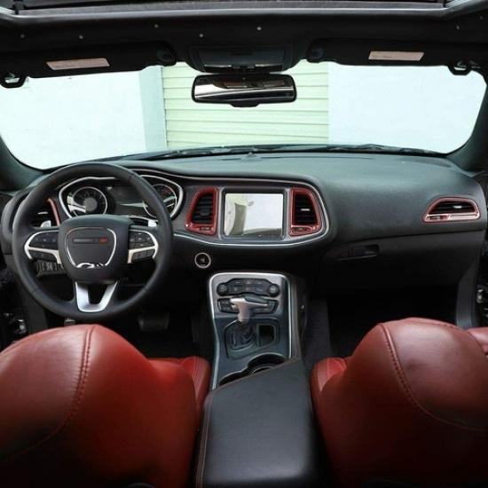 4x Air Condition Outlet Vent Trim Accessories for Challenger 2015+ Carbon Fiber