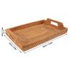 Side Handles Serving Tray Woven Craft Decorative Tray Multi Functional Tray with Handles  Picnic