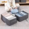 Grey 9 Grid Storage Box Non Woven Durable Washable Space Saving Layered Arrangement Pants Clothes Underwear Wardrobe Storage