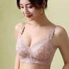 Embroidered Bra Women's Gathering Bra No Steel Ring Bra Adjustable Bra Double Breasted Bra