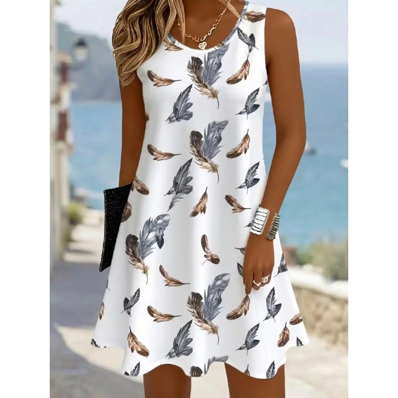 Stylish Printed Sleeveless Tank Dress
