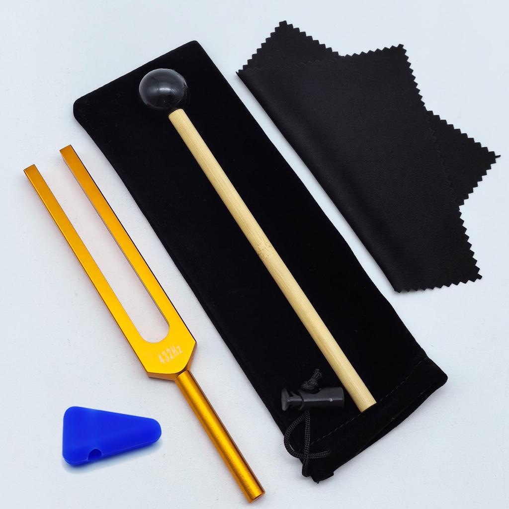 Gold 432HZ Aluminum Alloy Colored Tuning Fork with Triangle Shape.