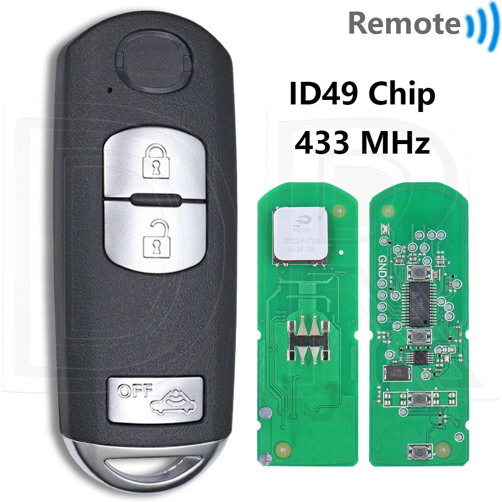 Great 433MHz SKE13E-01/02 Universal ID49 Chip Smart Car Remote Control Key For Mazda 3 6 CX-5 MX-5 CX-3 CX-4 CX-5 Axela Atenza