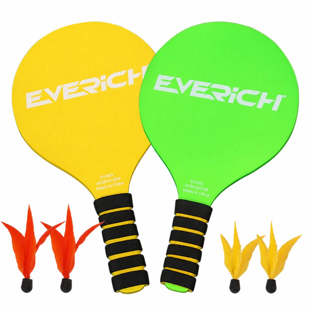 Wrapped Grip Beach Paddle Set Lightweight Beach Racket Set Shuttlecock Paddle  Backyard Play