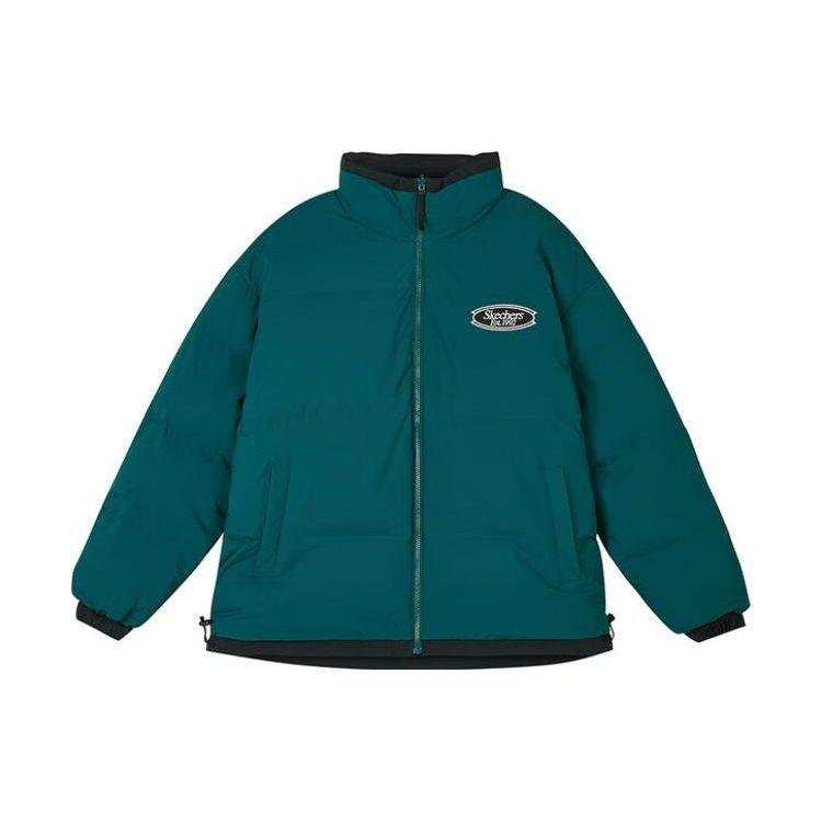 Skechers Colorful Casual Series Reversible Zip Collar Cotton Jacket Unisex jackets Carbon-Black L124U026-0018