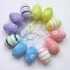 12 Pcs Easter Eggs for Hanging Plastic Colorful Easter Eggs with Silk Ribbon Decorative Easter Eggs
