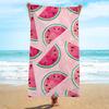 Watercolor Strawberry Print Beach Towel Quick Dry Lightweight Sweet Cute Fruit Print Towel for Summer Vacation Swimming Pool