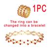 2 in 1 Magischer Einziehbarer Ring Armreif Kreativer Dehnbarer Dreh Faltring Kristall Teleskopringe Armband Schmuck