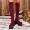 Fashion Sock Boots Women 2025 New Women's Versatile Over-the-Knee Long Thigh Platform Block Heel Tall Boots