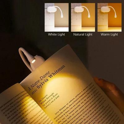 3-Kolorowa Lampka do Książek Ładowana przez USB z Uniwersalnym Klipsem do Czytania i Nauki Ochrona Oczu Ściemnianie LED Lampki do Czytania Książek