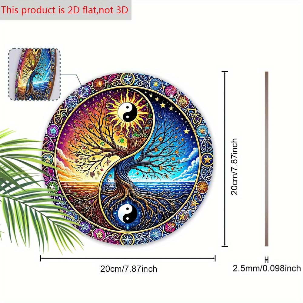 Vintage Wooden Sign with Tree of Life Pattern - Retro Decorative Plaque with Farmhouse - Ideal for Home & Party Decor - Ideal Gift for Friend